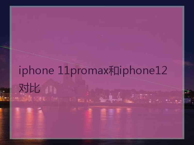 iphone 11promax和iphone12 对比