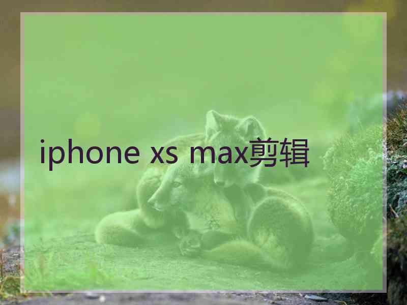 iphone xs max剪辑