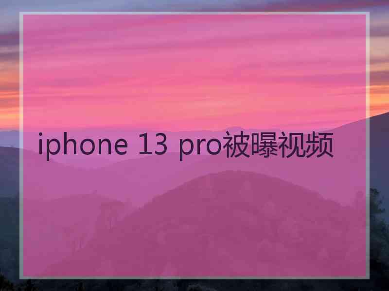 iphone 13 pro被曝视频