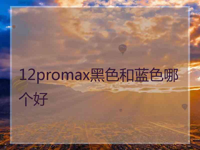 12promax黑色和蓝色哪个好