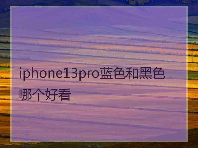 iphone13pro蓝色和黑色哪个好看