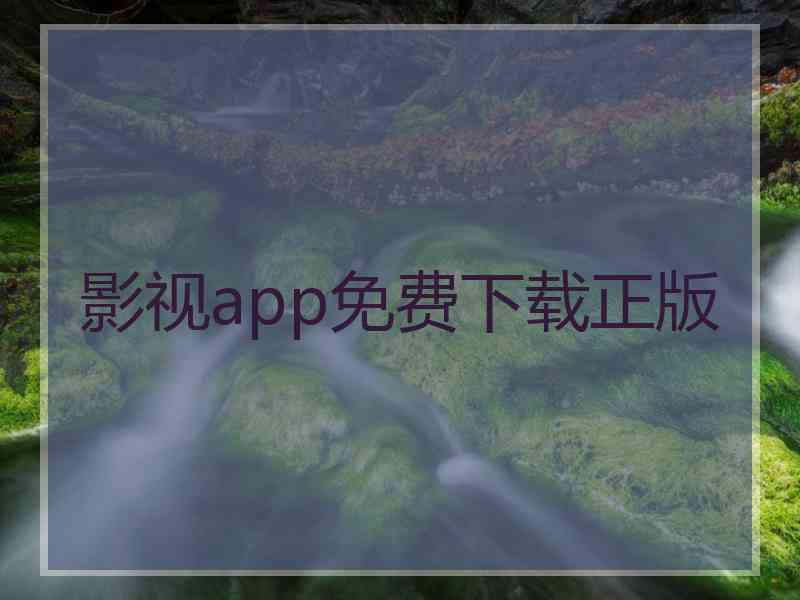 影视app免费下载正版