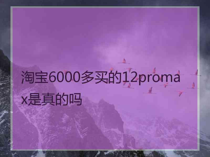 淘宝6000多买的12promax是真的吗