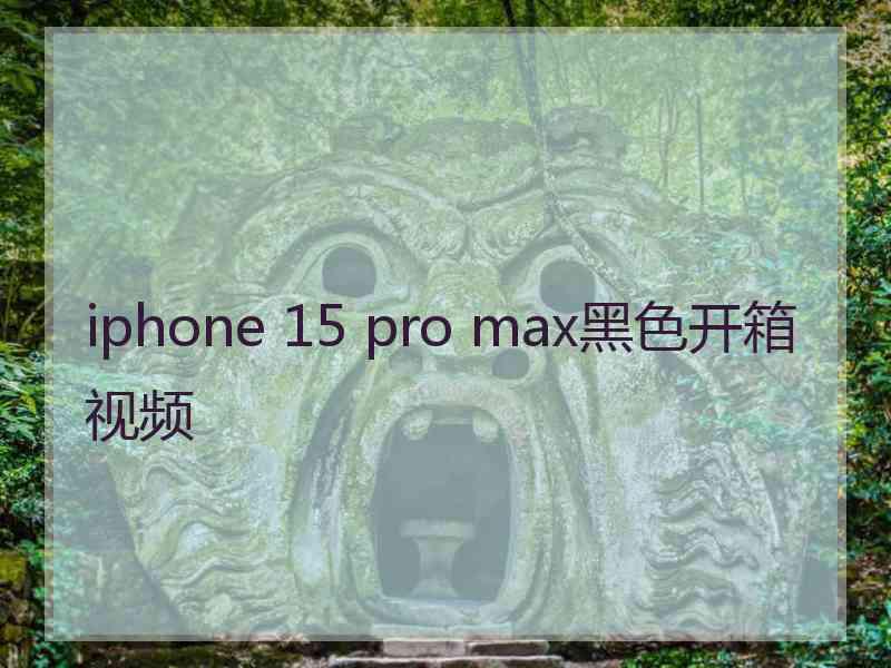 iphone 15 pro max黑色开箱视频