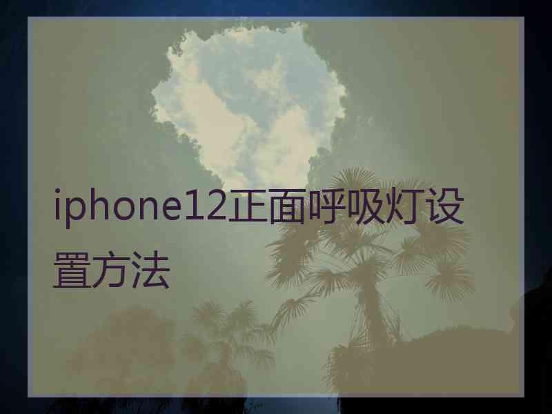 iphone12正面呼吸灯设置方法