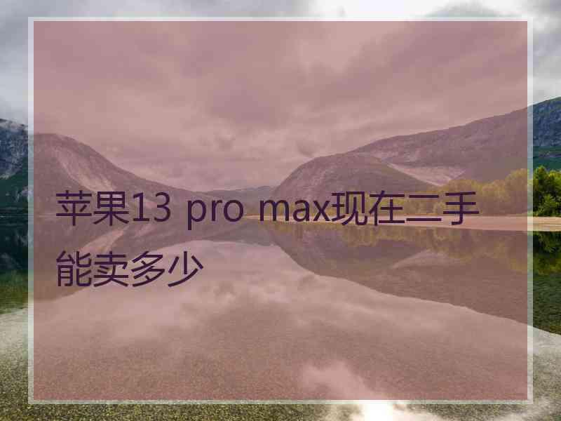 苹果13 pro max现在二手能卖多少