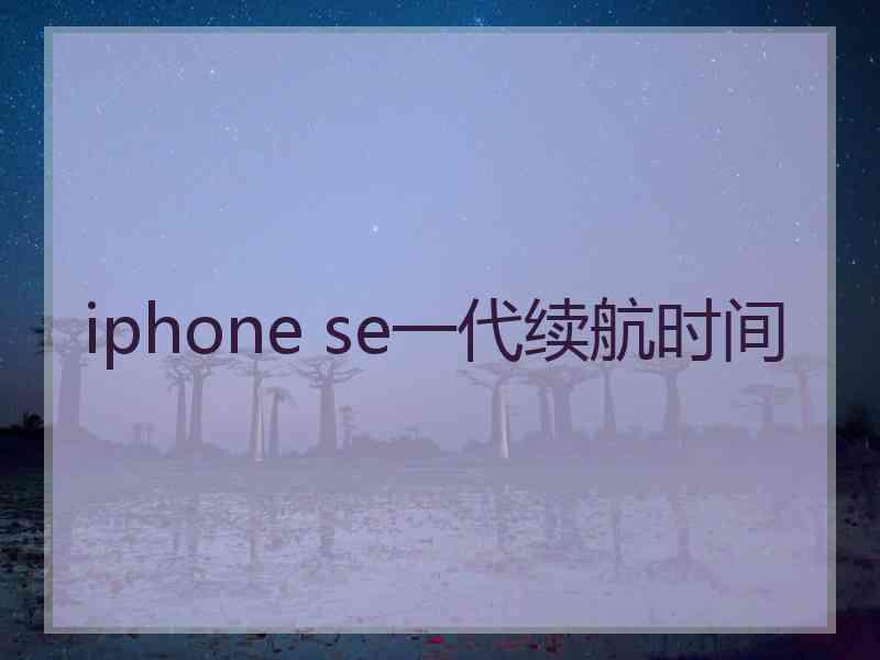 iphone se一代续航时间