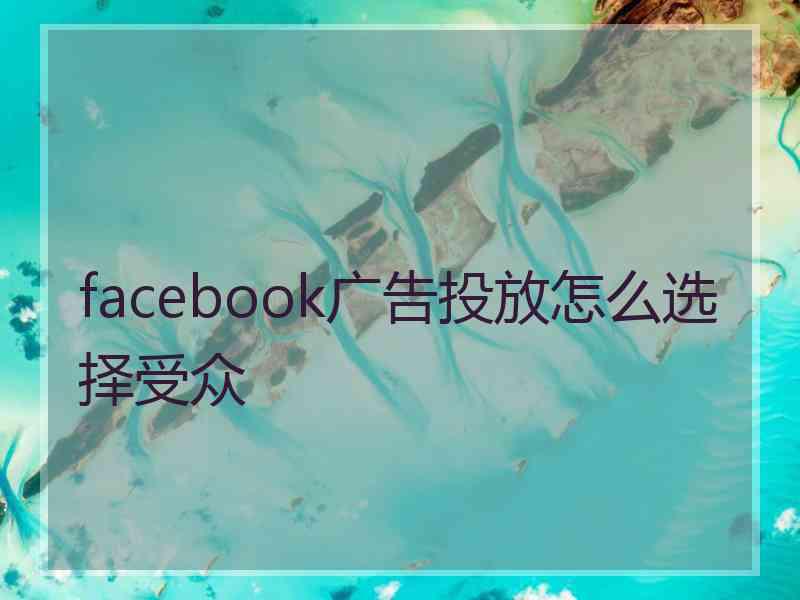 facebook广告投放怎么选择受众