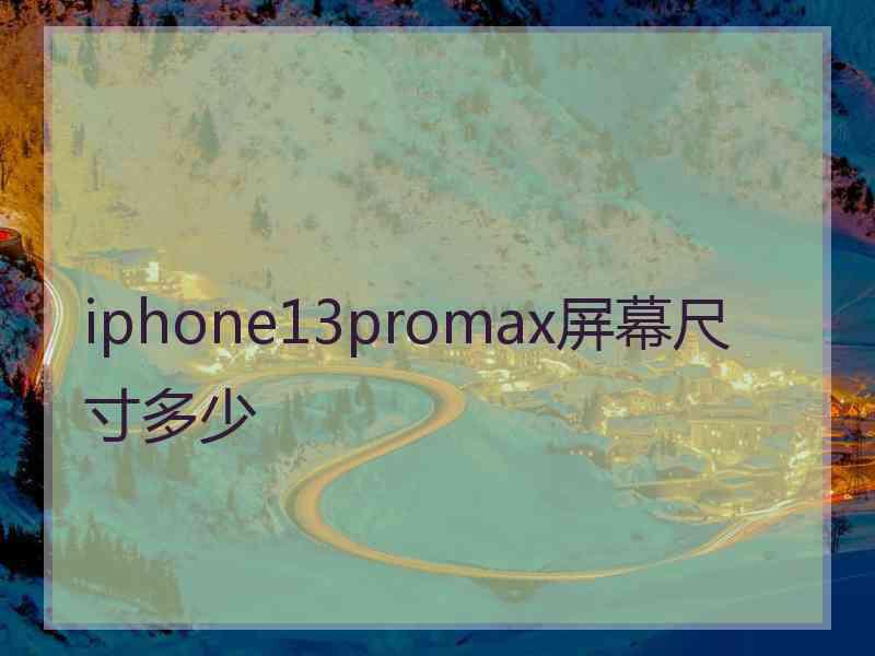 iphone13promax屏幕尺寸多少