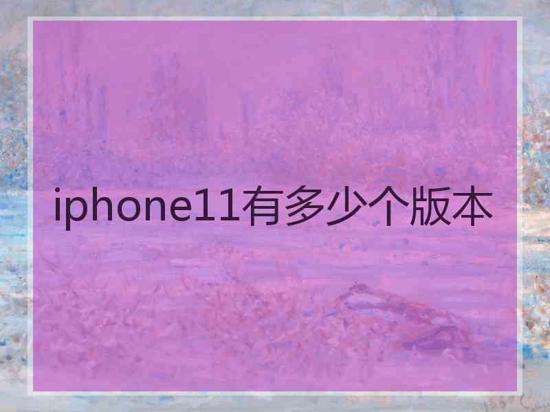 iphone11有多少个版本