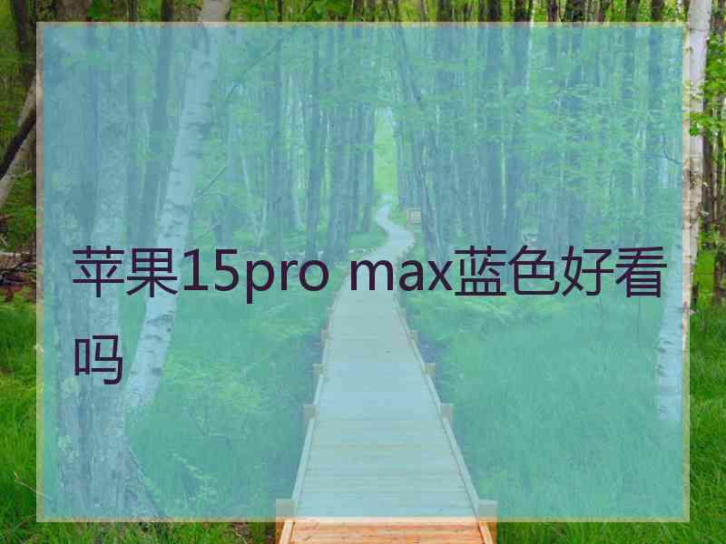 苹果15pro max蓝色好看吗