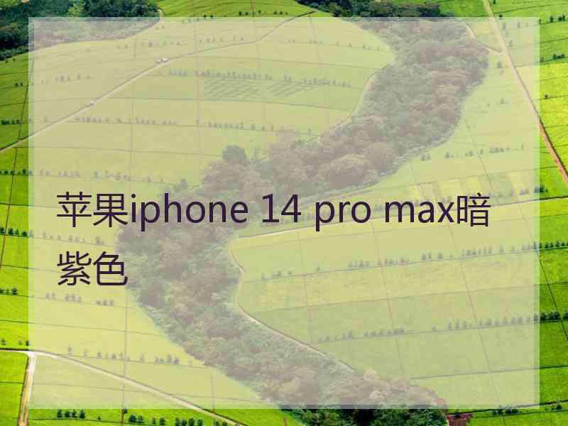 苹果iphone 14 pro max暗紫色