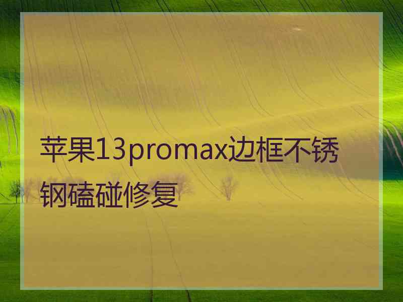 苹果13promax边框不锈钢磕碰修复