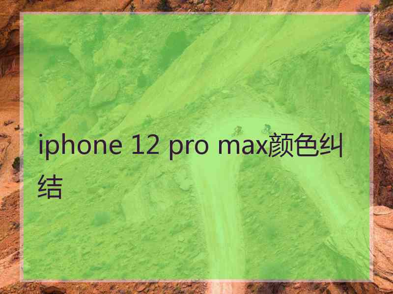 iphone 12 pro max颜色纠结