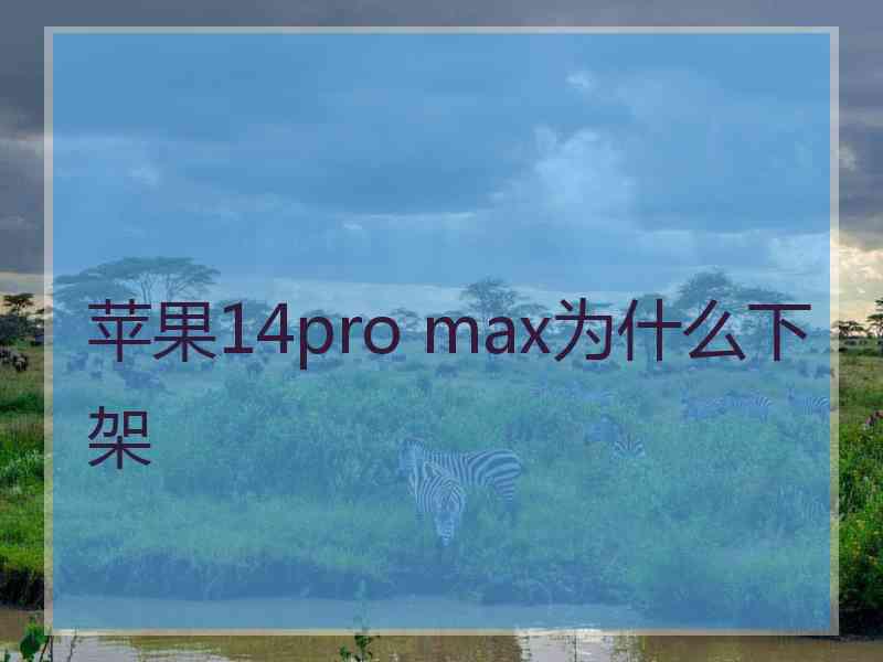 苹果14pro max为什么下架