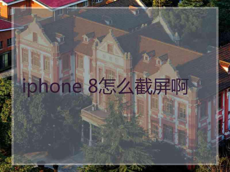 iphone 8怎么截屏啊