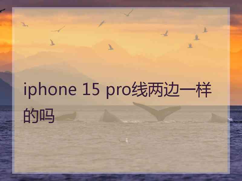 iphone 15 pro线两边一样的吗