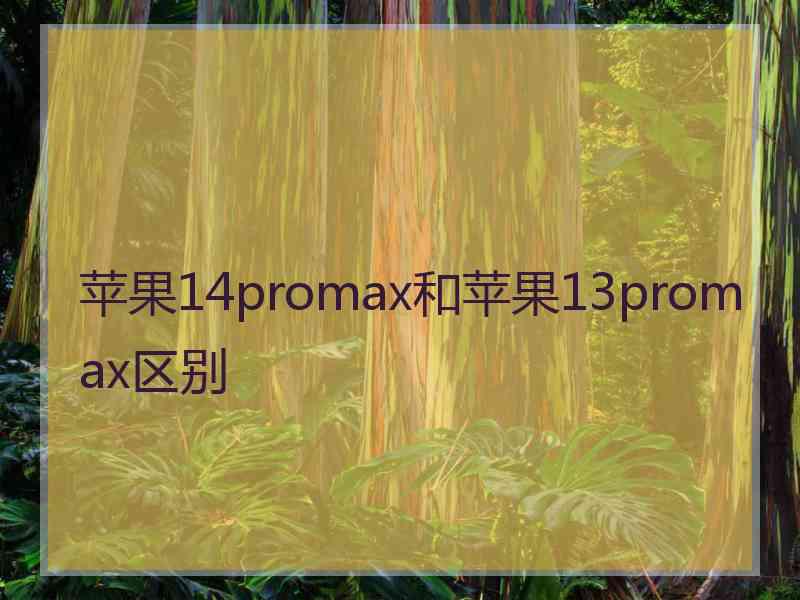 苹果14promax和苹果13promax区别