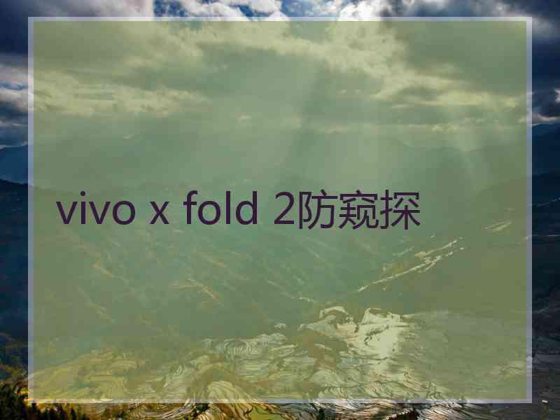 vivo x fold 2防窥探