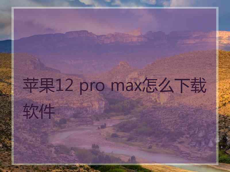 苹果12 pro max怎么下载软件