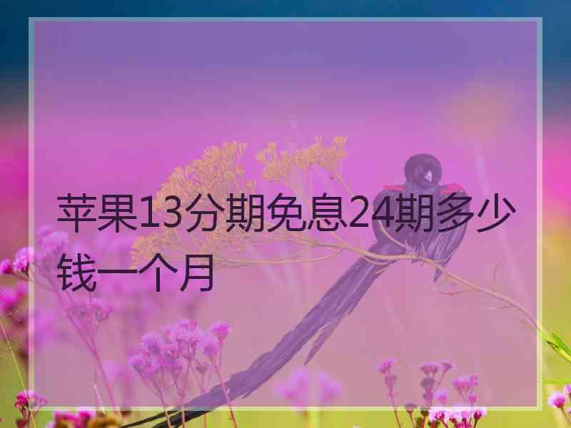 苹果13分期免息24期多少钱一个月