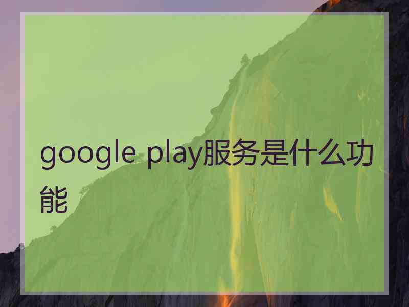 google play服务是什么功能