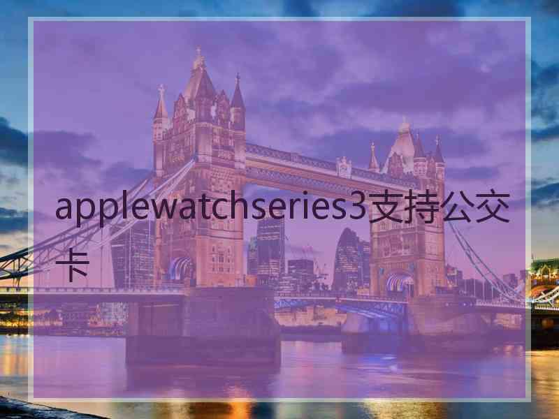 applewatchseries3支持公交卡