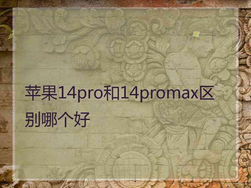 苹果14pro和14promax区别哪个好