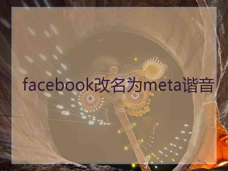 facebook改名为meta谐音