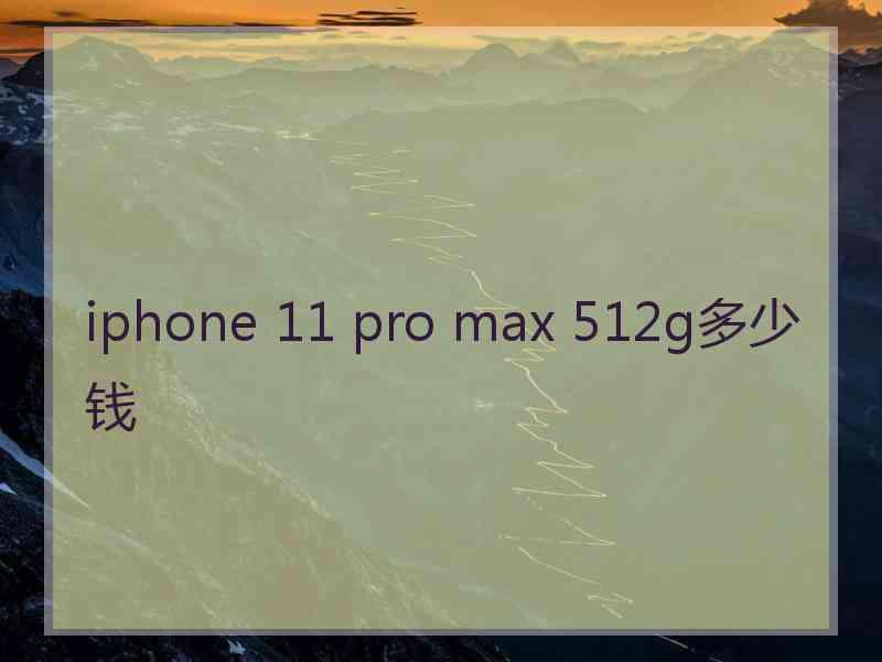 iphone 11 pro max 512g多少钱