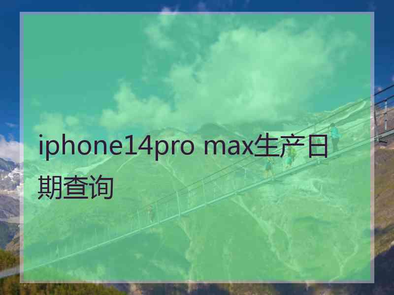 iphone14pro max生产日期查询