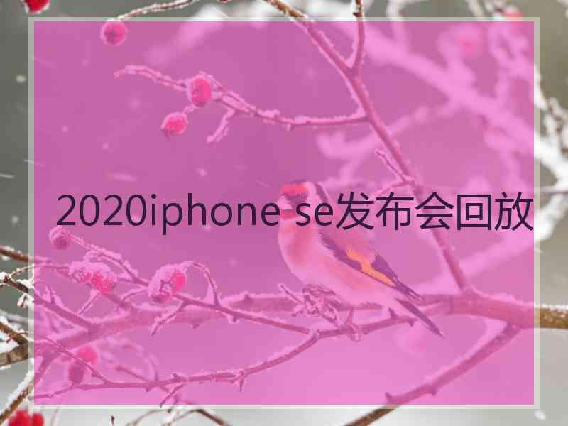 2020iphone se发布会回放