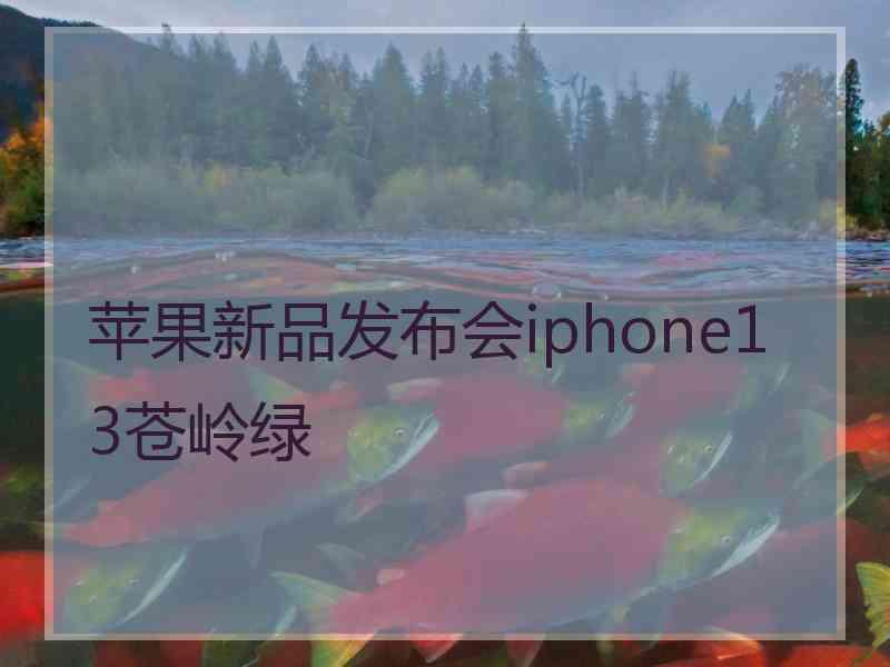 苹果新品发布会iphone13苍岭绿