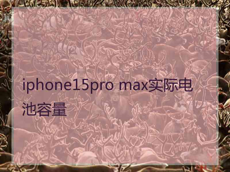 iphone15pro max实际电池容量