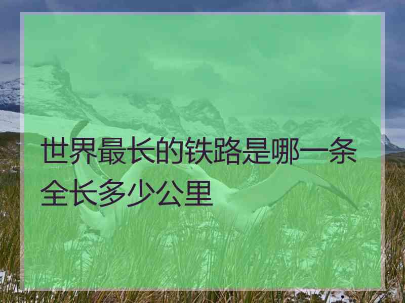 世界最长的铁路是哪一条全长多少公里