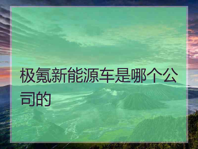 极氪新能源车是哪个公司的