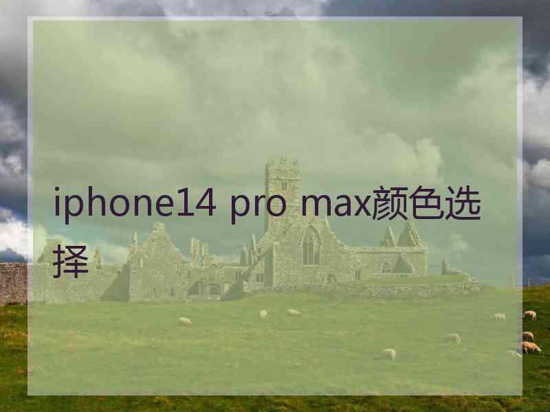 iphone14 pro max颜色选择