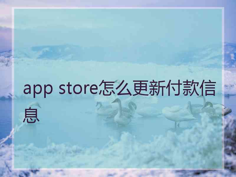 app store怎么更新付款信息