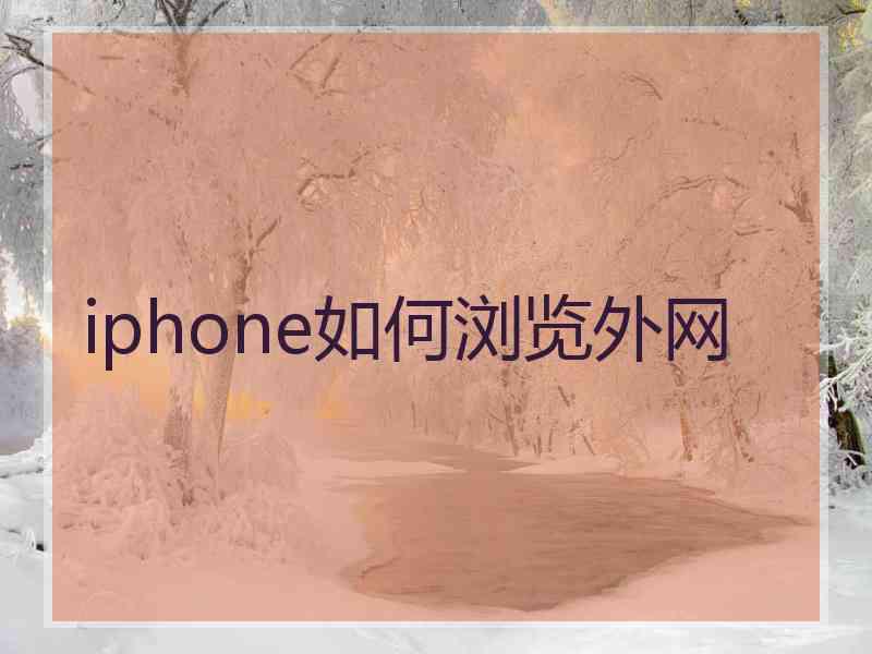 iphone如何浏览外网