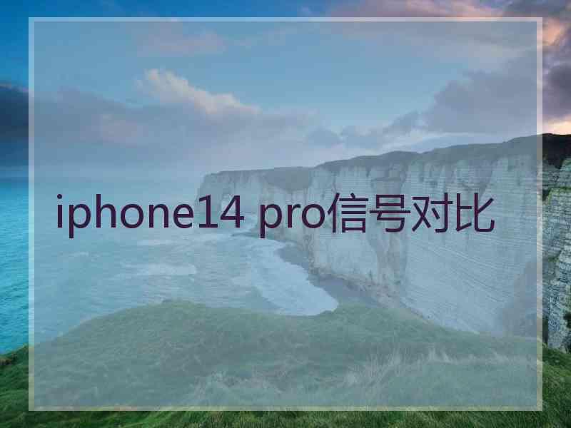 iphone14 pro信号对比