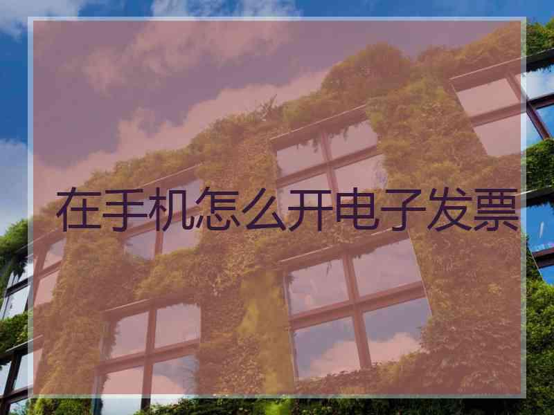 在手机怎么开电子发票