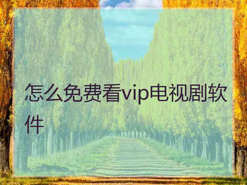 怎么免费看vip电视剧软件