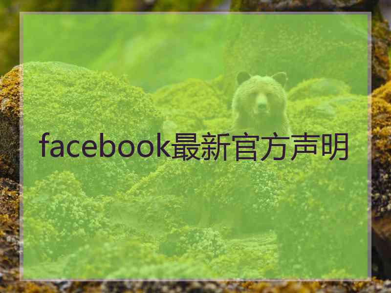 facebook最新官方声明