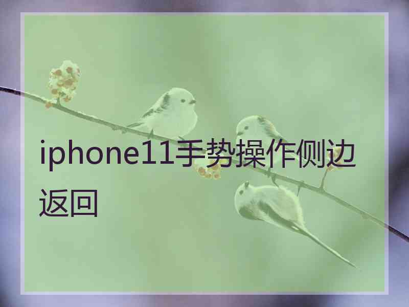 iphone11手势操作侧边返回