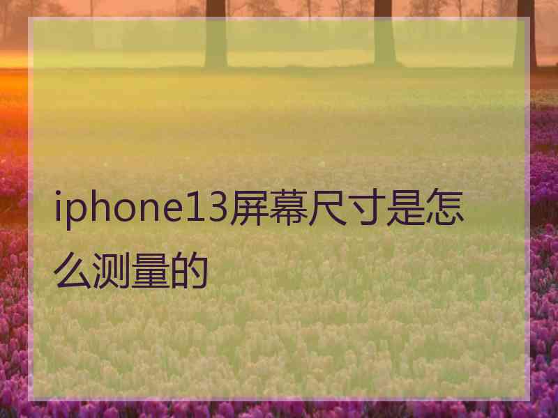 iphone13屏幕尺寸是怎么测量的