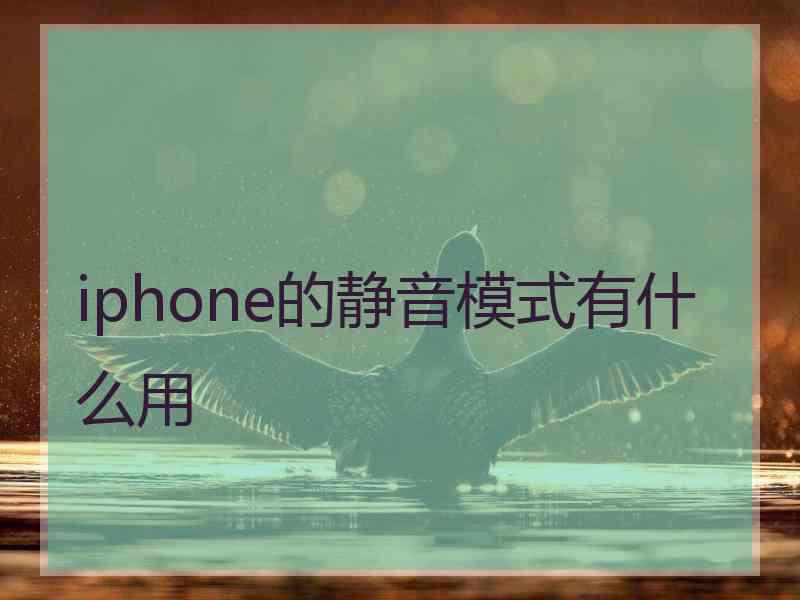 iphone的静音模式有什么用