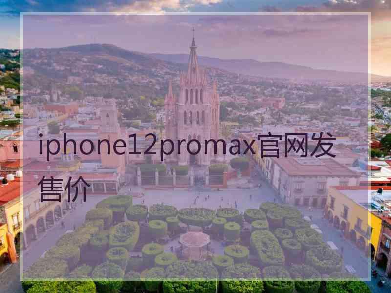 iphone12promax官网发售价