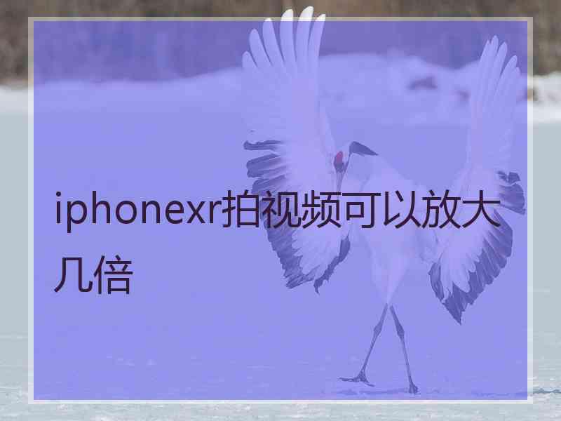 iphonexr拍视频可以放大几倍