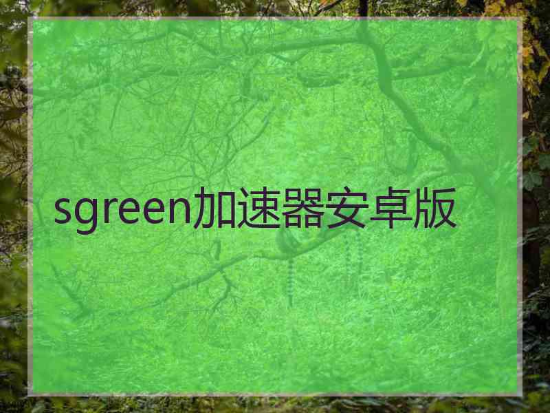 sgreen加速器安卓版