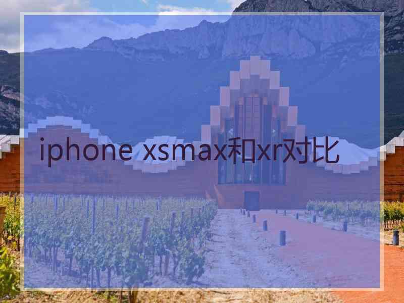 iphone xsmax和xr对比